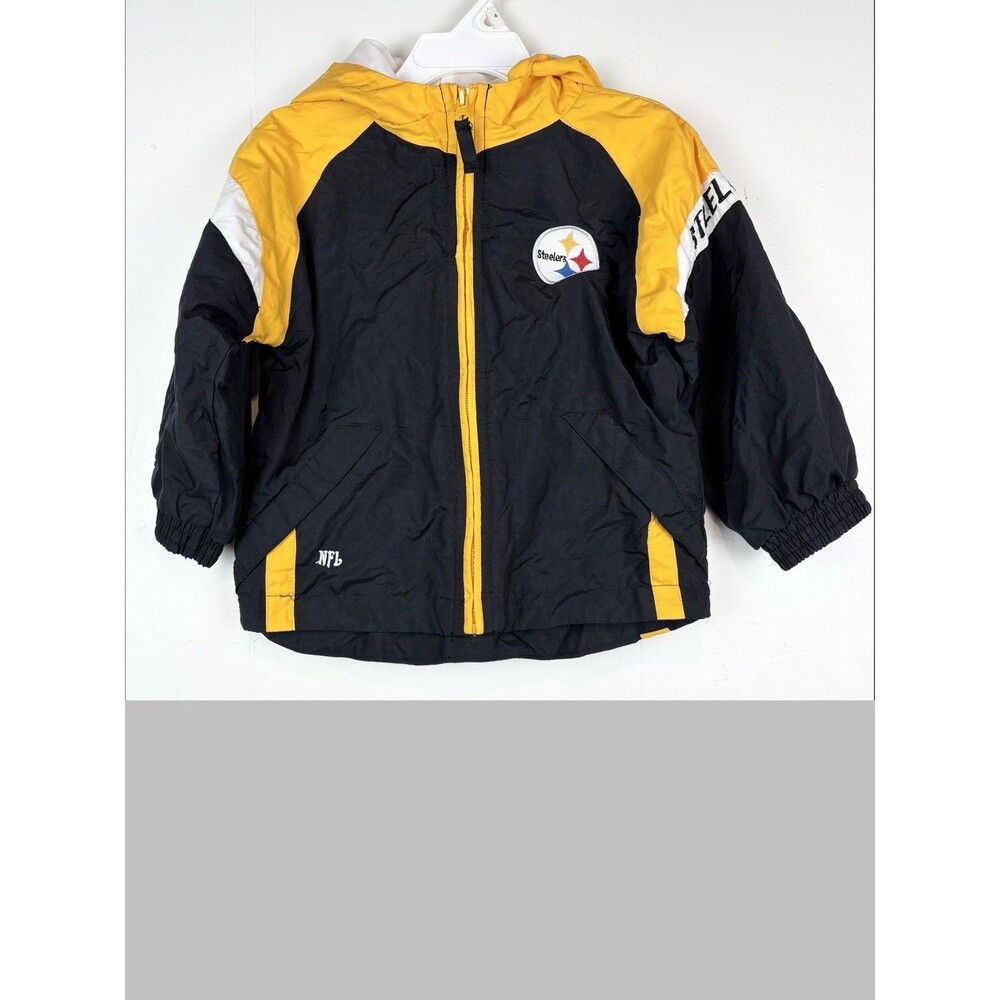 NFL Steelers Windbreaker Jacket Toddler 24 Months Black Logo Pittsburgh Warm-Up